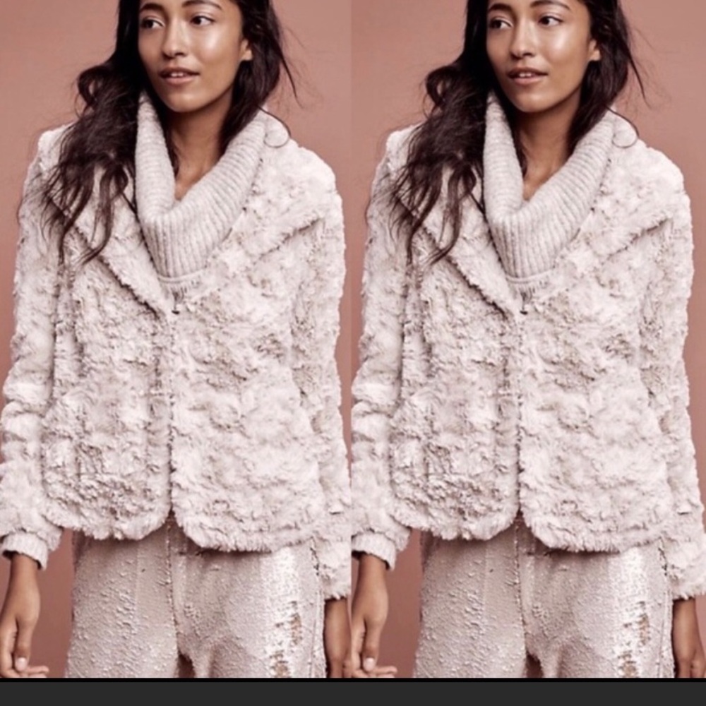 Anthropologie fur hooded jacket